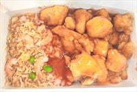 Shrimp Rice with Sweet Sour Chicken HK Style